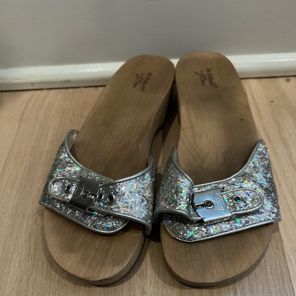 Dr. Scholl's For J. Crew Woman’s Silver Sparkle Sandals Limited Edition Size 6 - Picture 10 of 10